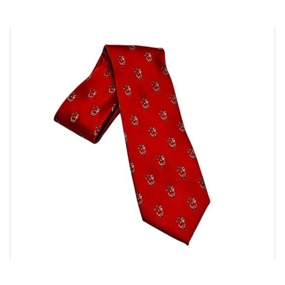 Hallmark Other - Red Christmas Tie with Mini Santa Claus Pattern Holiday Novelty Necktie